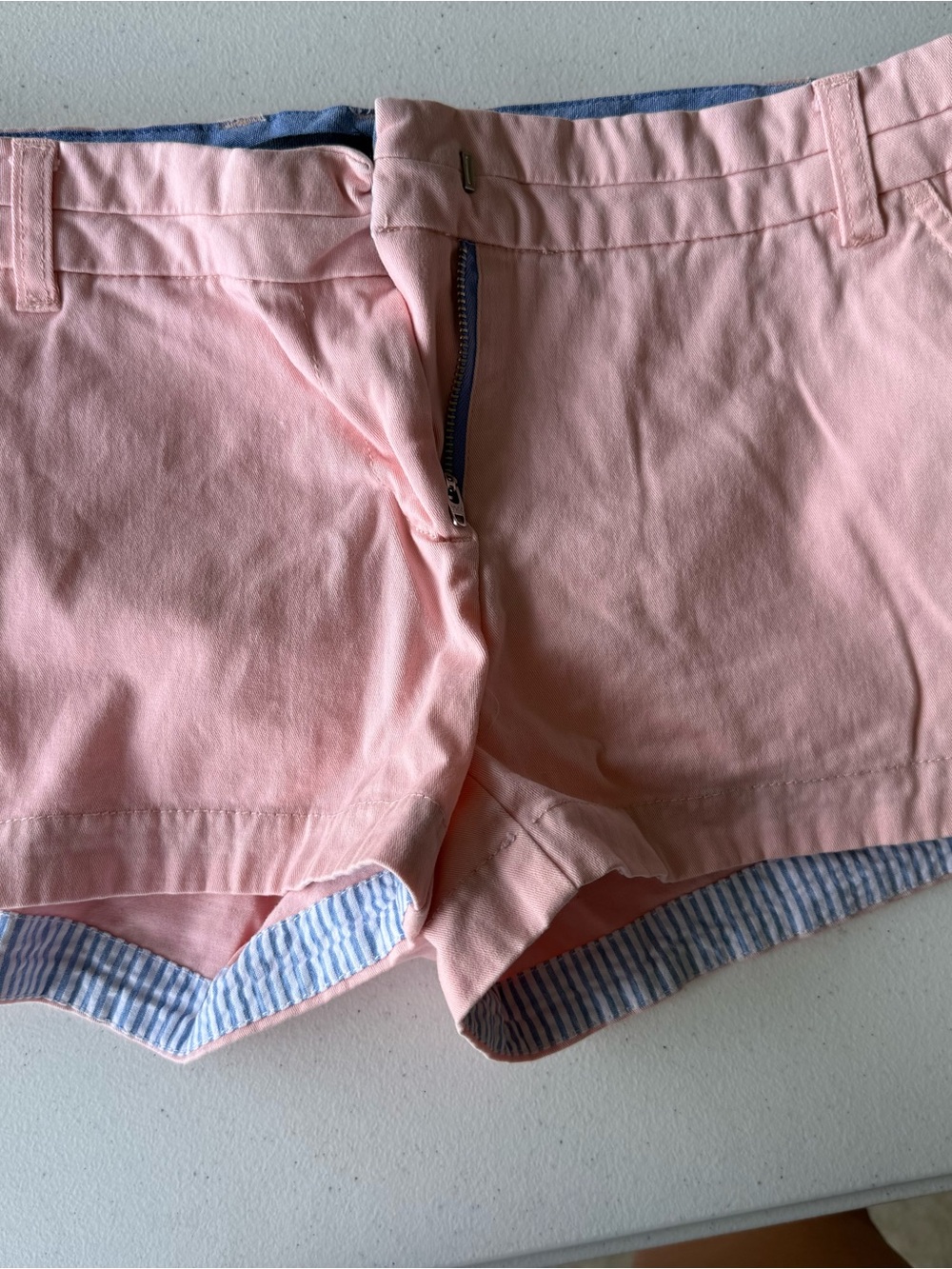 Southern Marsh Pale Pink Cotton Jean Shorts